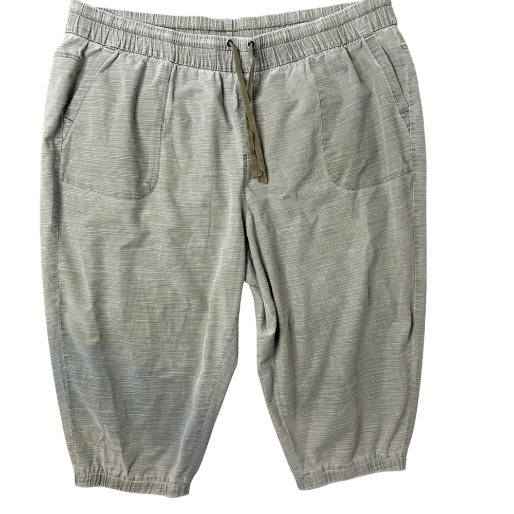 Lane Bryant Cropped Jogger Pants Plus Size 26 28 Space Dye Green‎ Lagenlook